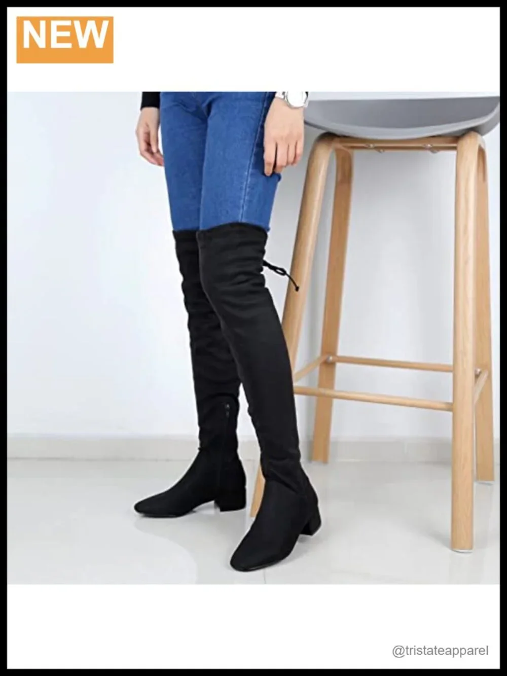Women's Over the Knee Boots Warm Winter Long Boot Side Zip Back Lace Vegan Suede